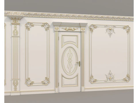 Moldura de parede em estilo cl&aacute;ssico franc&ecirc;s 40 Modelo 3D