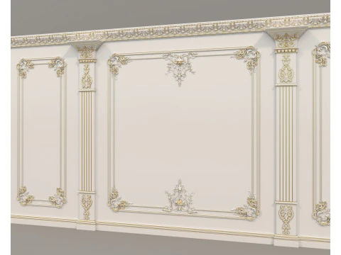 Moldura de parede em estilo cl&aacute;ssico franc&ecirc;s 40 Modelo 3D