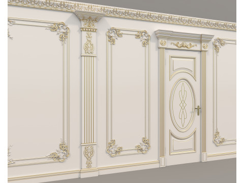 Wall Molding in Classic French style 40 3D Model