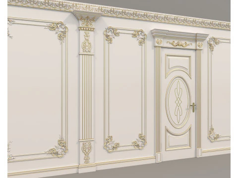 Moldura de parede em estilo cl&aacute;ssico franc&ecirc;s 40 Modelo 3D