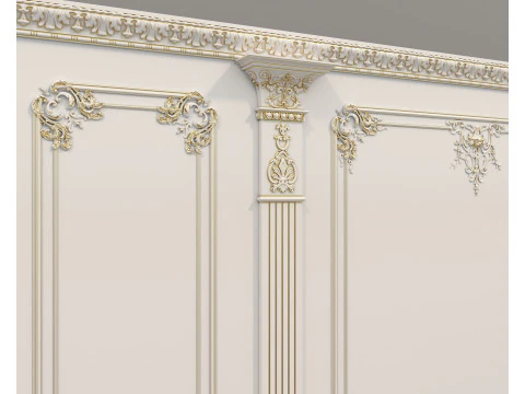 Moldura de parede em estilo cl&aacute;ssico franc&ecirc;s 40 Modelo 3D