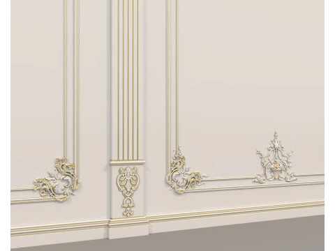Moldura de parede em estilo cl&aacute;ssico franc&ecirc;s 40 Modelo 3D