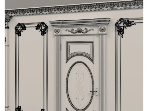 Moldura de parede em estilo cl&aacute;ssico franc&ecirc;s 40 Modelo 3D