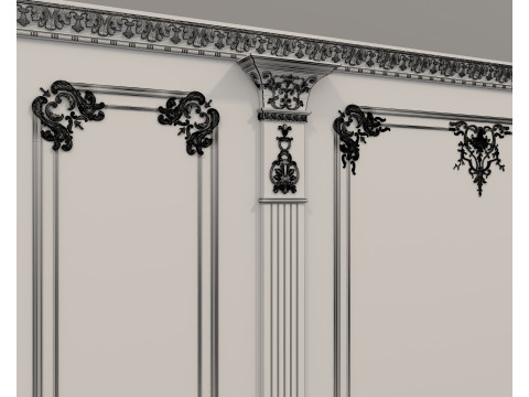 Wall Molding in Classic French style 40 3D Model