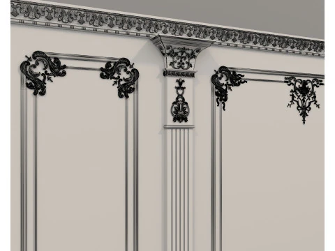 Moldura de parede em estilo cl&aacute;ssico franc&ecirc;s 40 Modelo 3D