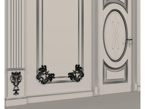Moldura de parede em estilo cl&aacute;ssico franc&ecirc;s 40 Modelo 3D