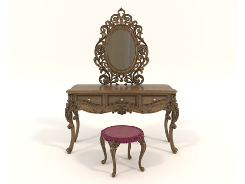 Classic European style Dressing Table 22 Modello 3D