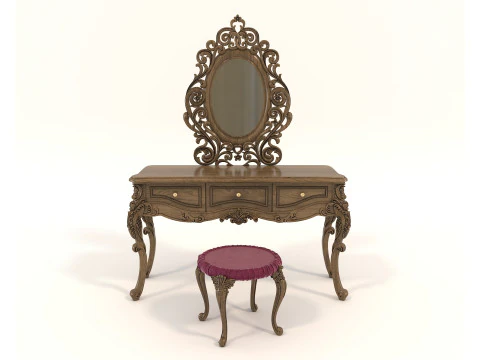 Classic European style Dressing Table 22 3D Model