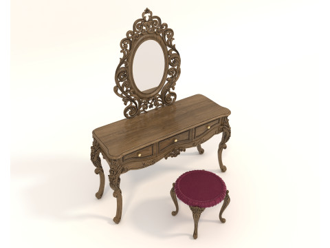 Classic European style Dressing Table 22 Modello 3D