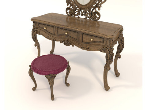 Classic European style Dressing Table 22 Modello 3D