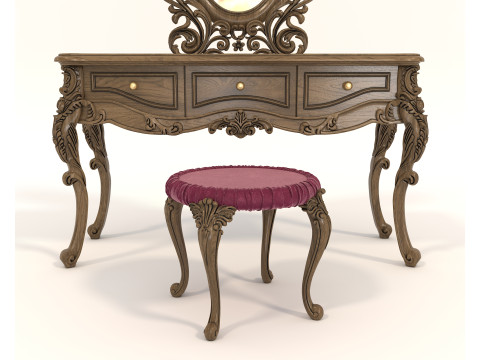 Classic European style Dressing Table 22 Modello 3D