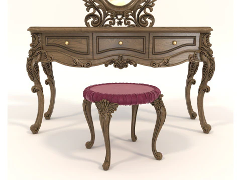 Classic European style Dressing Table 22 3D Model