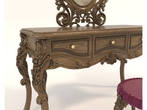Classic European style Dressing Table 22 Modello 3D