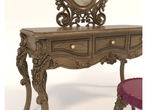 Classic European style Dressing Table 22 3D Model