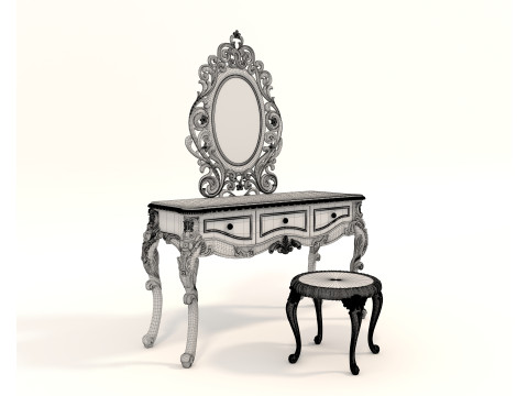 Classic European style Dressing Table 22 Modello 3D