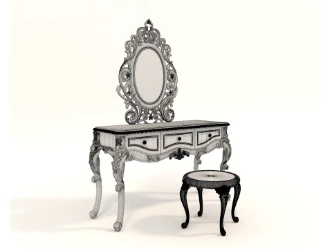 Classic European style Dressing Table 22 3D Model