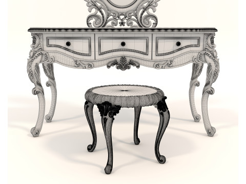 Classic European style Dressing Table 22 Modello 3D