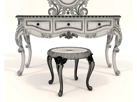 Classic European style Dressing Table 22 3D Model