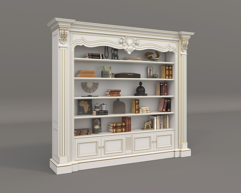 Classic Display Cabinet and Decoration 9 3D Model .c4d .max .obj .3ds .fbx .stl .blend 