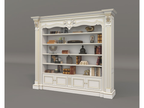Classic Display Cabinet and Decoration 9 3D Model