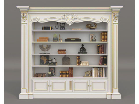 Classic Display Cabinet and Decoration 9 3D Model