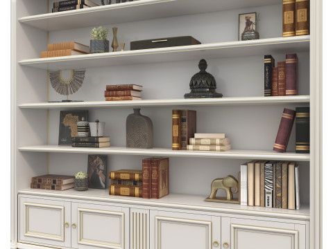 Classic Display Cabinet and Decoration 9 3D Model