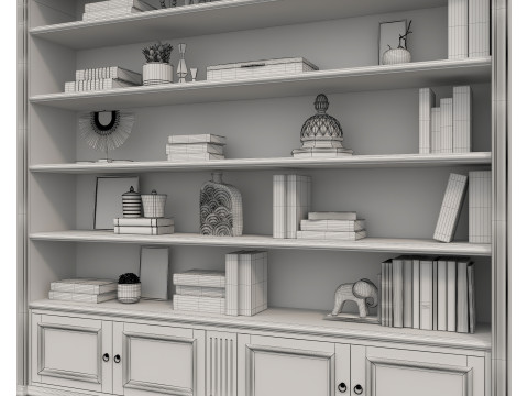 Classic Display Cabinet and Decoration 9 3D Model