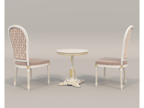 Classic European style Table and Chairs 10 3D-Modell