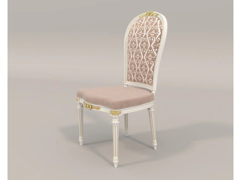 Klasyczny europejski st&oacute;ł i krzesła w stylu 10 Model 3D