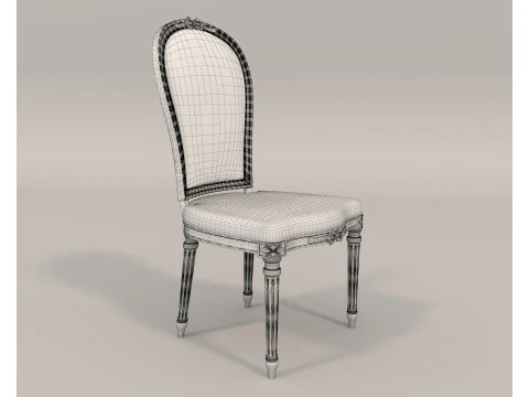 Klasyczny europejski st&oacute;ł i krzesła w stylu 10 Model 3D