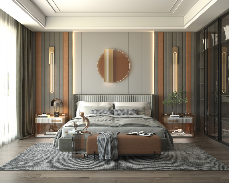 Modern Bedroom Scene 34 Model 3D .c4d .max .obj .3ds .fbx .stl .blend 