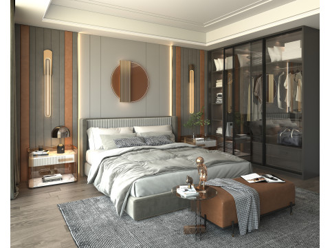 Modern Bedroom Scene 34 Model 3D