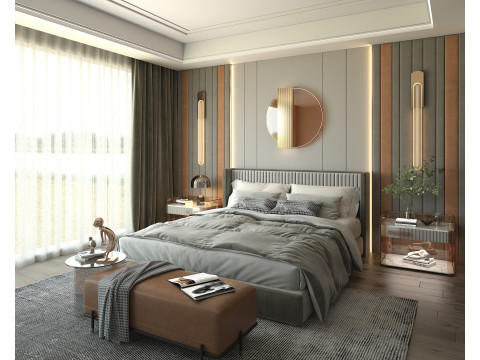 Modern Bedroom Scene 34 Model 3D