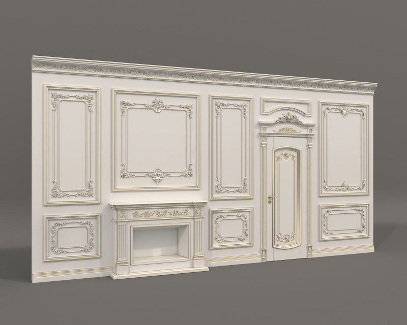 Wall Molding in Classic French style 41 3Dモデル .c4d .max .obj .3ds .fbx .stl .blend 