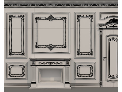 Wall Molding in Classic French style 41 3Dモデル