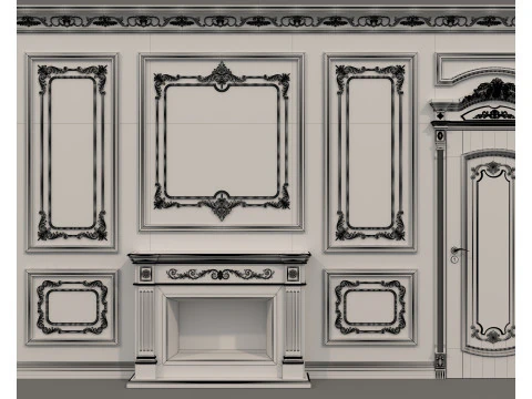 Wall Molding in Classic French style 41 3D Model
