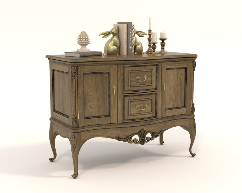 European Classic style Cabinet and Decoration 5 3D Модель .c4d .max .obj .3ds .fbx .stl .blend 