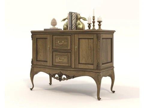 European Classic style Cabinet and Decoration 5 3D Model