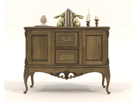 European Classic style Cabinet and Decoration 5 3D Model