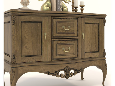 European Classic style Cabinet and Decoration 5 3D Модель