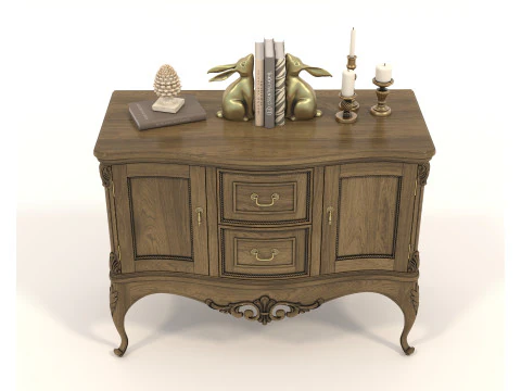 European Classic style Cabinet and Decoration 5 3D Model