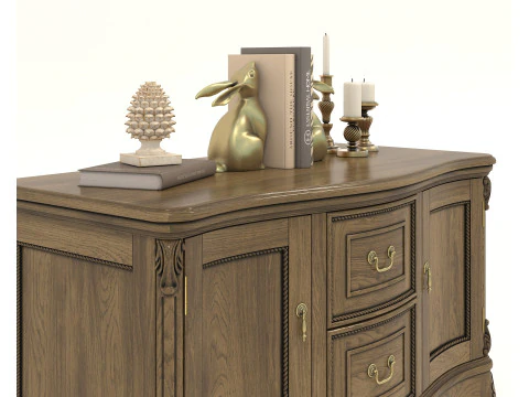 European Classic style Cabinet and Decoration 5 3D Model