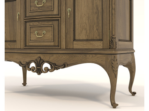 European Classic style Cabinet and Decoration 5 3D Модель