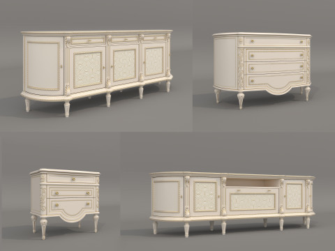 European Classic style Cabinet Collection 2 Modèle 3D
