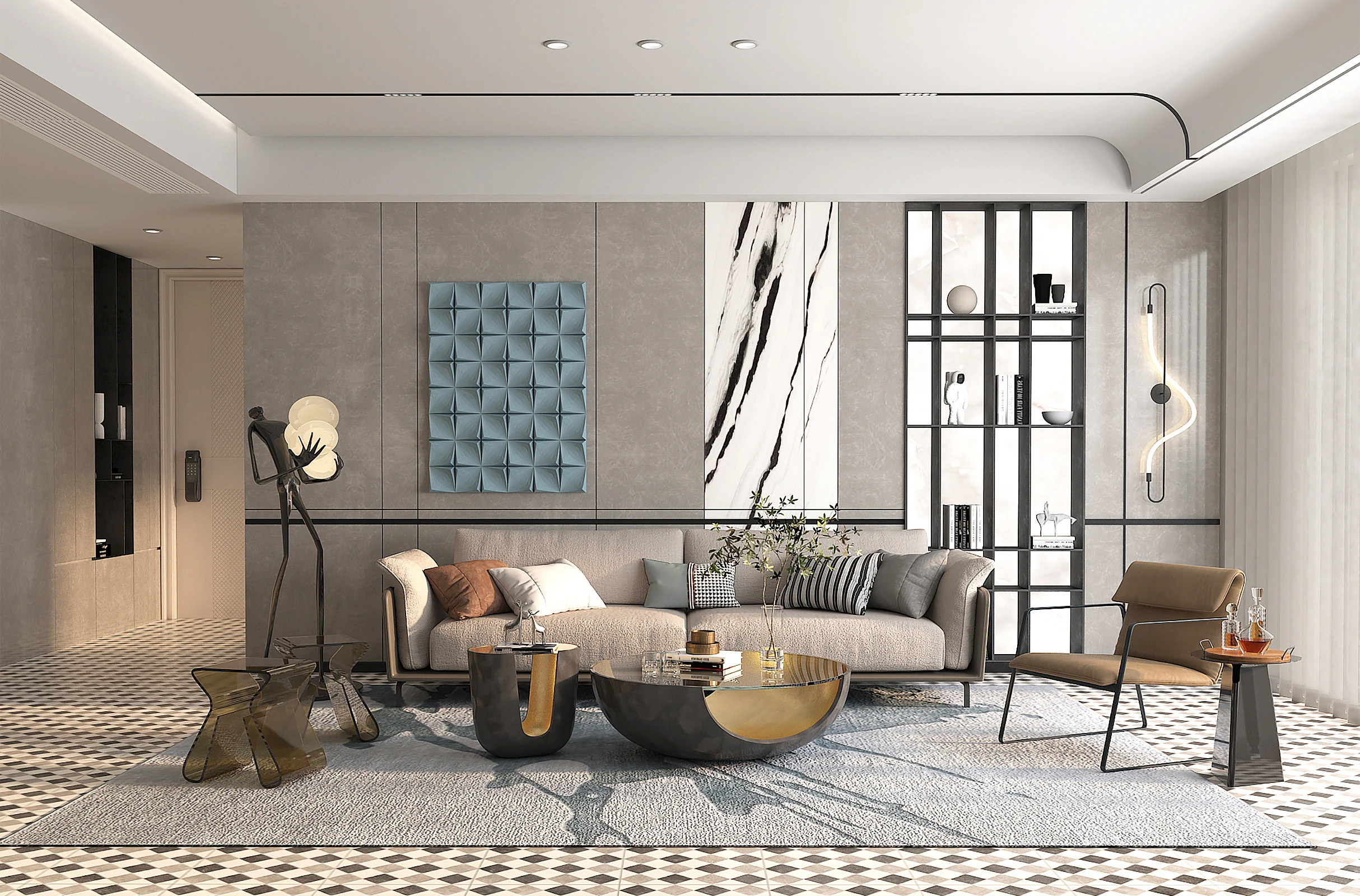 Living Room Scene 11 3D Model .c4d .max .obj .3ds .fbx .stl .blend 