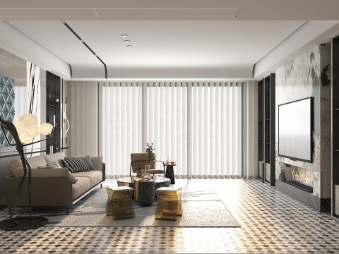 Living Room Scene 11 3D मॉडल