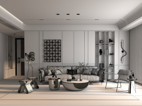Living Room Scene 11 3D मॉडल