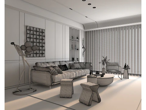 Living Room Scene 11 3D Model