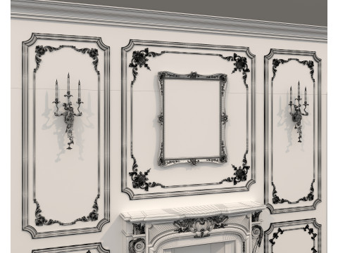 Wall Molding in Classic French style 43 Modello 3D