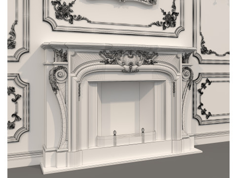 Wall Molding in Classic French style 43 Modello 3D